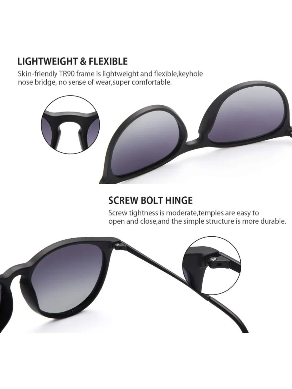 Trendy Vintage Round Polarized Sunglasses for Women & Men - UV Protection